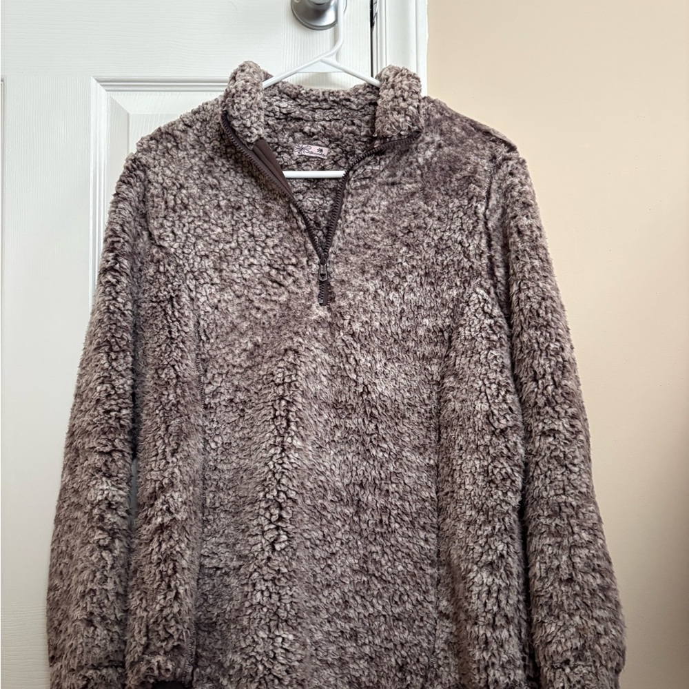 Cozy Brown Fleece Pullover